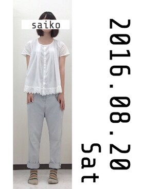 「tiptop」｜saikoさん（レディース・162cm）の夏コーディネート