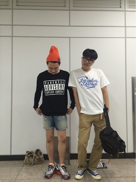 「POPULARNERD（ポピュラーナード）のアイテム（トップス）」を使った、우덕명さん（メンズ・171cm）の夏コーディネート
