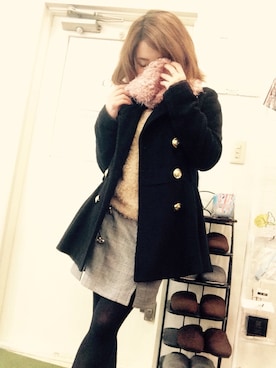 「MA*RS（アメーバーマーズ）のアイテム（トレンチコート）」を使った、るーるーさん（レディース・145cm）の冬コーディネート