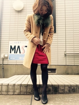 「NATURAL BEAUTY BASIC（ナチュラルビューティーベーシック）のアイテム（ステンカラーコート）」を使った、るーるーさん（レディース・145cm）の春コーディネート