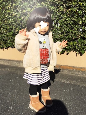 「無印良品（ムジルシリョウヒン）のアイテム（ブルゾン）」を使った、hi_さん（キッズ・90cm）の冬コーディネート