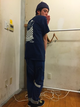 「SASQUATCHfabrix.（サスクワァッチファブリックス）のアイテム（トップス）」を使った、好井まさおさん（メンズ・171cm）の春コーディネート