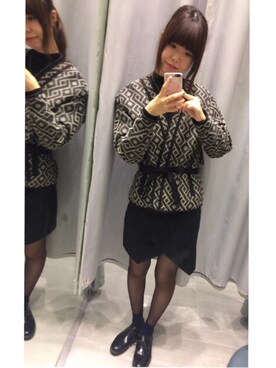 「全身黒」｜「アイテム（その他アウター）」を使った、shokoさん（レディース・159cm）の秋コーディネート