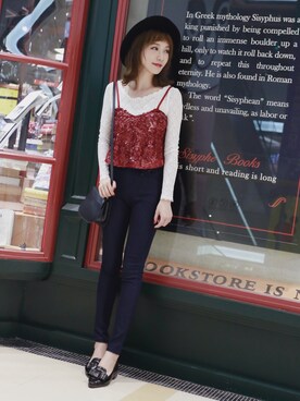 「LILY BROWN（リリーブラウン）のアイテム（キャミソール）」を使った、Helena美洋洋さん（レディース・162cm）の秋コーディネート