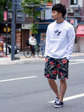 「430（フォーサーティ）のアイテム（シューズ）」を使った、0024wataruさん（メンズ・168cm）の春コーディネート