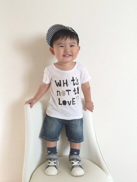 「BdeR（ビーデアール）のアイテム（帽子）」を使った、RYU ◡̈♡さん（キッズ・80cm）の夏コーディネート