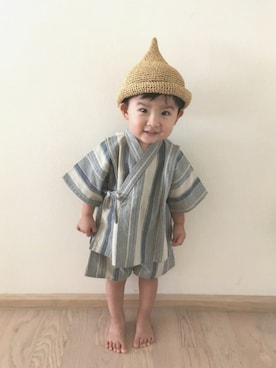 「handmade」｜「アイテム（浴衣）」を使った、RYU ◡̈♡さん（キッズ・80cm）の秋コーディネート
