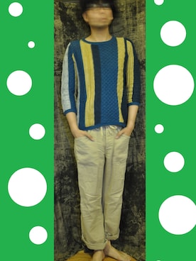 「春ニット」｜BUKKIIさん（メンズ・177cm）の秋コーディネート