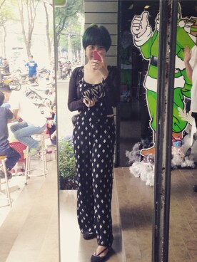 「アイテム（つなぎ/オールインワン）」を使った、TrucLeさん（レディース・163cm）の冬コーディネート