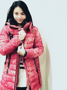 「Desigual（デシグアル）のアイテム（ダウンジャケット/コート）」を使った、Yuki Du Sonodaさん（レディース・170cm）の冬コーディネート