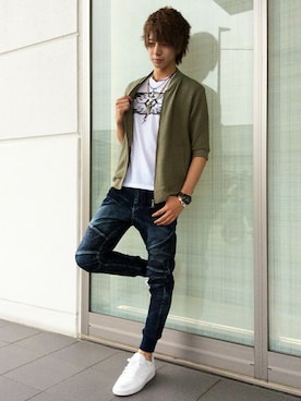 「summer」｜「アイテム（ジャケット/アウター）」を使った、shunさん（メンズ・177cm）の夏コーディネート