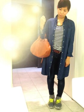 「CI-VA（チーバ）のアイテム」を使った、かえさん（レディース・161cm）の春コーディネート