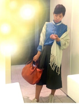 「CI-VA（チーバ）のアイテム」を使った、かえさん（レディース・161cm）の春コーディネート