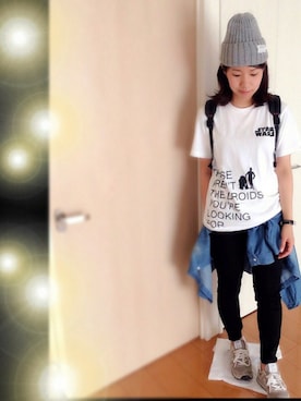 「SEVENDAYS=SUNDAY（セブンデイズサンデイ）のアイテム（ニットキャップ/ビーニー）」を使った、かえさん（レディース・161cm）の夏コーディネート
