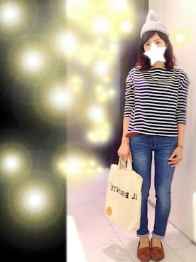 「SEVENDAYS=SUNDAY（セブンデイズサンデイ）のアイテム（ニットキャップ/ビーニー）」を使った、かえさん（レディース・161cm）の夏コーディネート