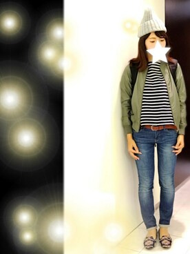 「SEVENDAYS=SUNDAY（セブンデイズサンデイ）のアイテム（ニットキャップ/ビーニー）」を使った、かえさん（レディース・161cm）の秋コーディネート