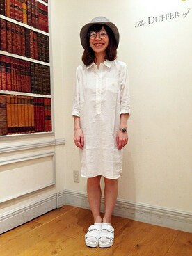 MISAさんの「LINEN COTTON SHIRT DRESS：シャツワンピース」を使ったコーディネート