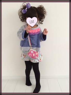 「fafa（フェフェ）のアイテム（スウェット）」を使った、kanaaaaaさん（キッズ・100cm）の冬コーディネート