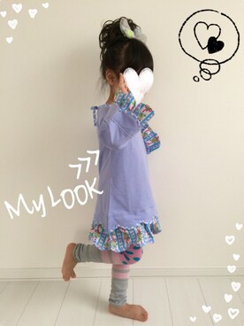 「fafa（フェフェ）のアイテム（レギンス/スパッツ）」を使った、kanaaaaaさん（キッズ・100cm）の冬コーディネート