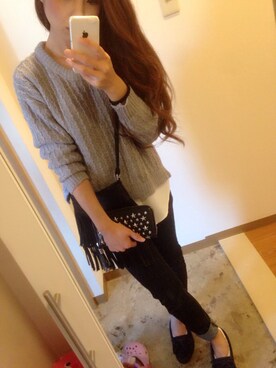 「アイテム（コインケース）」を使った、kana さん（レディース・152cm）の秋コーディネート