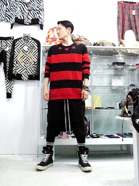 「Yohji Yamamoto Homme（ヨウジヤマモトオム）のアイテム（アクセサリー）」を使った、アールさん（メンズ・172cm）の春コーディネート