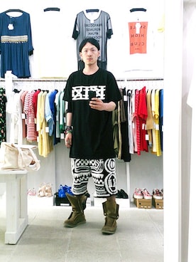 「RICK OWENS」｜「アイテム（アナログ腕時計）」を使った、アールさん（メンズ・172cm）の夏コーディネート