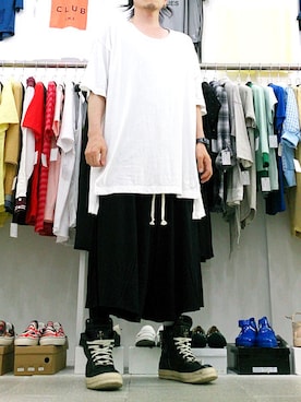 「RICK OWENS」｜「アイテム（アナログ腕時計）」を使った、アールさん（メンズ・172cm）の夏コーディネート