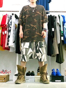 「RICK OWENS」｜「アイテム（アナログ腕時計）」を使った、アールさん（メンズ・172cm）の夏コーディネート
