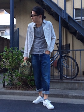 「Bitter Ender（ビターエンダー）のアイテム」を使った、KATSUOさん（メンズ・175cm）の春コーディネート