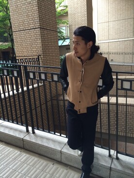 「アイテム（スタジャン）」を使った、KATSUOさん（メンズ・175cm・20代）の秋コーディネート