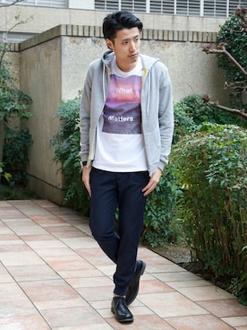 「スラックスパンツ」｜KATSUOさん（メンズ・175cm）の春コーディネート