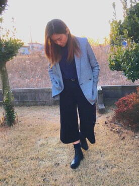 「ゴアブーツ」｜「アイテム（ジャケット/アウター）」を使った、Maika Iimuraさん（レディース・153cm）の冬コーディネート