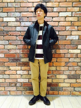 「orslow」｜「アイテム（ブルゾン）」を使った、河内聡志さん（メンズ・169cm）の秋コーディネート