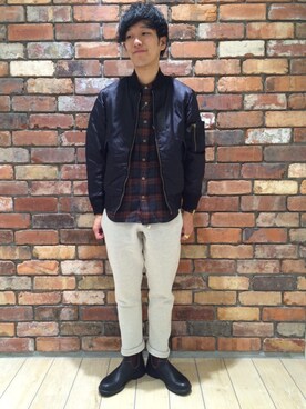 河内聡志さん（メンズ・169cm）の秋コーディネート