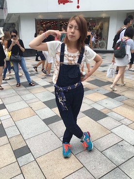 「アイテム（サロペット/オーバーオール）」を使った、かじゅたさん（メンズ・162cm）の夏コーディネート