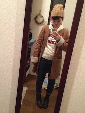 「アイテム（ムートンコート）」を使った、SanaSanaさん（レディース・152cm・20代）の冬コーディネート