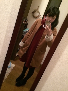「アイテム（ムートンコート）」を使った、SanaSanaさん（レディース・152cm・20代）の冬コーディネート