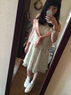 「Te chichi（テチチ）のアイテム（ワンピース、グリーン系）」を使った、SanaSanaさん（レディース・152cm）の春コーディネート
