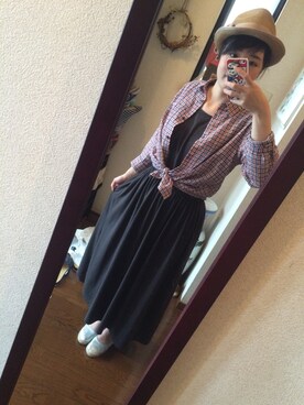 「Green Parks fuuwa（グリーンパークスフーワ）のアイテム（ワンピース、グレー系）」を使った、SanaSanaさん（レディース・152cm）の春コーディネート