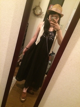 「CIAOPANIC（チャオパニック）のアイテム（ワンピース、ブラック系）」を使った、SanaSanaさん（レディース・152cm）の夏コーディネート