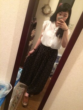 「ROPE' PICNIC（ロペピクニック）のアイテム（パンツ、ブラック系）」を使った、SanaSanaさん（レディース・152cm）の秋コーディネート