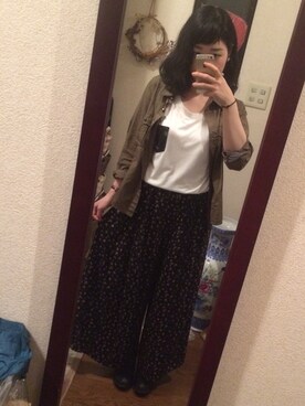 「ROPE' PICNIC（ロペピクニック）のアイテム（パンツ、ブラック系）」を使った、SanaSanaさん（レディース・152cm）の秋コーディネート