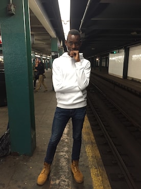 「BDG（ビーディージー）のアイテム」を使った、Jashawnさん（メンズ・185cm）の冬コーディネート