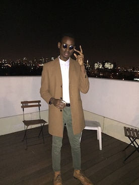 「New look（ニュールック）のアイテム」を使った、Jashawnさん（メンズ・185cm）の冬コーディネート