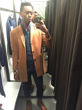 「New look（ニュールック）のアイテム」を使った、Jashawnさん（メンズ・185cm）の春コーディネート
