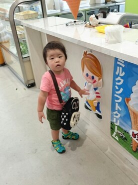 「ANAP（アナップ）のアイテム」を使った、ゆずやさん（キッズ・80cm）の夏コーディネート