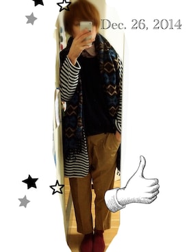 「同窓会」｜「アイテム（その他アウター）」を使った、yasufourさん（レディース・167cm）の冬コーディネート