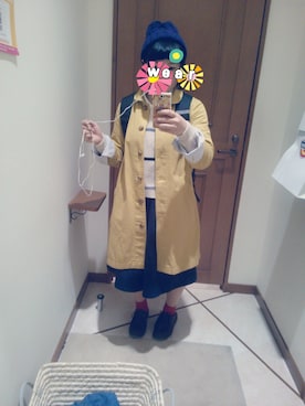 「アイテム（ステンカラーコート）」を使った、茉 ゆ みさん（レディース・154cm・10代）の春コーディネート