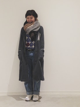 「YEAH RIGHT!!（イェーライト）のアイテム（その他アウター）」を使った、ｔ.MIKIさん（レディース・153cm）の冬コーディネート