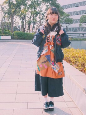 「CIAOPANIC（チャオパニック）のアイテム（バックパック/リュック、グレー系）」を使った、tomokaさん（レディース・154cm）の冬コーディネート